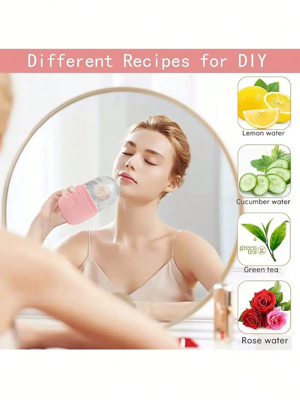 3Pcs Ice Face Roller -Facial Skincare Ice Roller Set,Facial Massage Tool,Silicone Ice Face Roller,Quartz With Roller For Face & Eye Puffiness Relief, And Enhance Skin Care & Glow,For Eyes, Neck, And Face,Lce Facial RollerMold