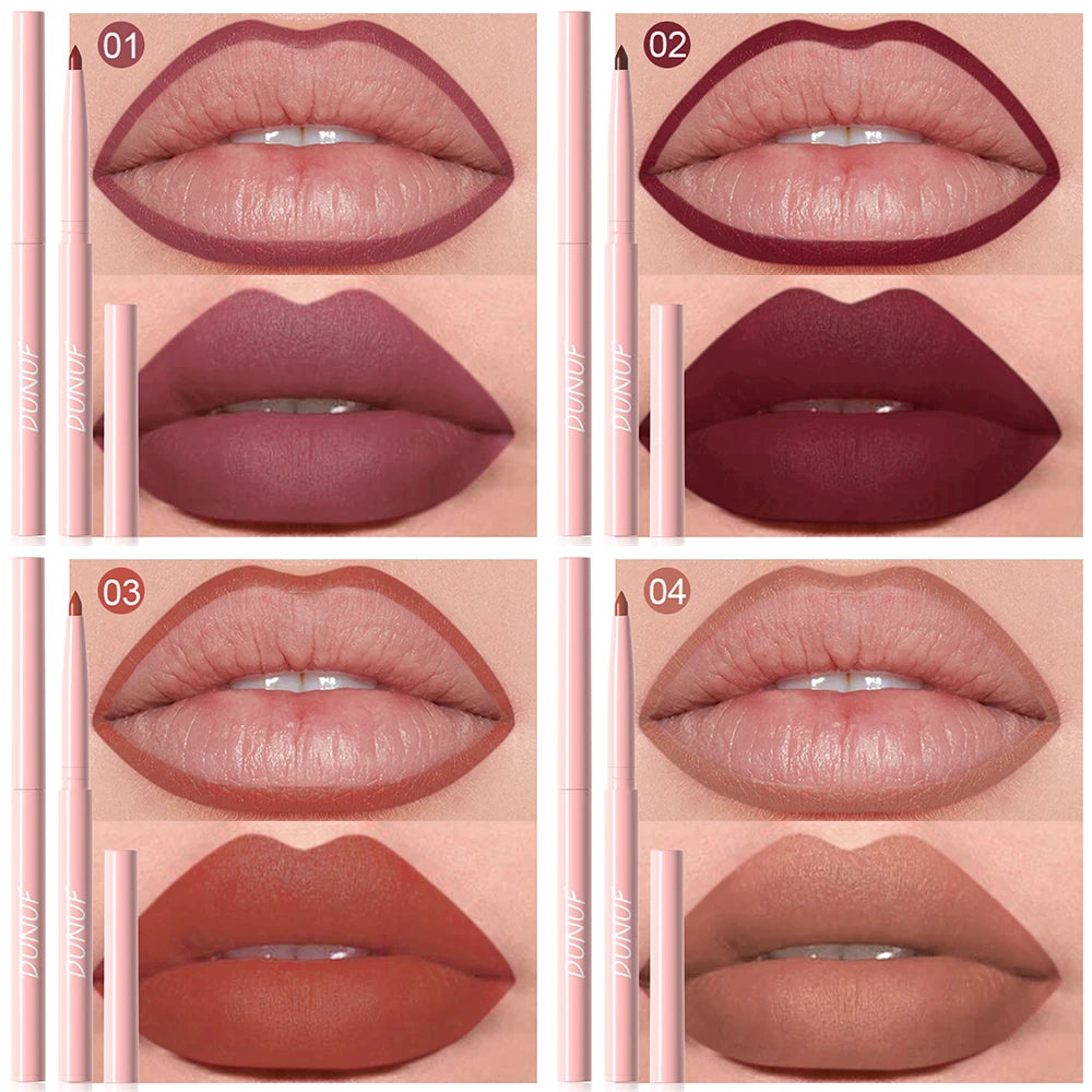 Matte Lip Liner Pencil 6 Colors Set: Lip Contour Waterproof Non-transfer Highly Pigmented Smooth Nude-pink Daily &  Party Makeup