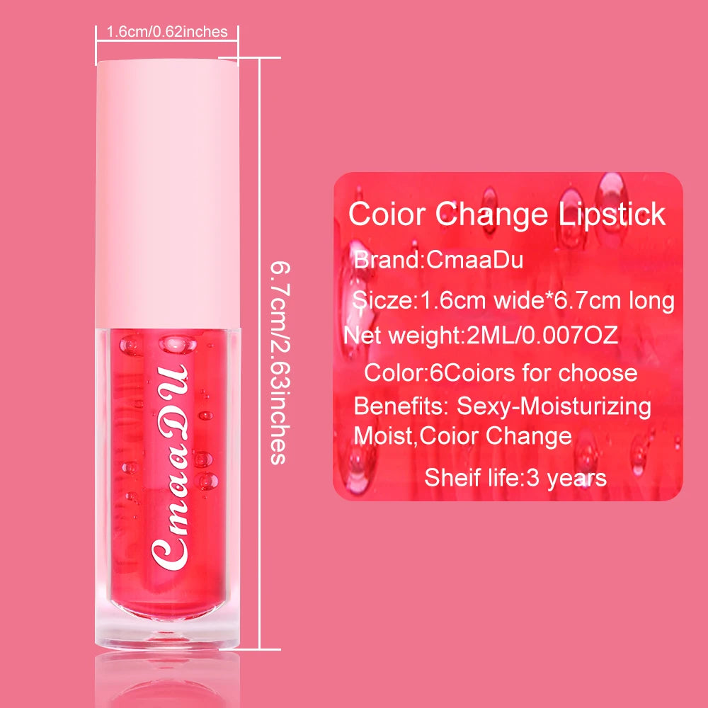 1pcs/2pcs Fruit Moisturizing Color Change Lip Gloss  Lipstick Waterproof Non-transfer Strawberry&Cherry Red Party & Daily Makeup
