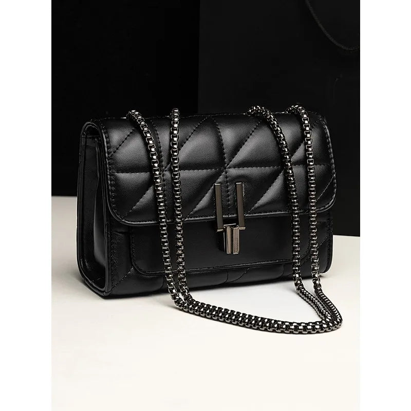 Fashionable, Minimalist, Casual, Mini Square Bag Quilted Chain Flap Classic Quilted Detail Square Bag
