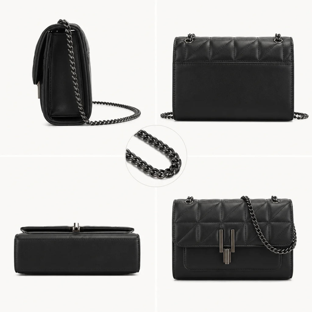Fashionable, Minimalist, Casual, Mini Square Bag Quilted Chain Flap Classic Quilted Detail Square Bag