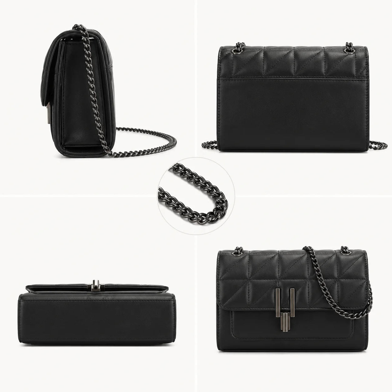 Fashionable, Minimalist, Casual, Mini Square Bag Quilted Chain Flap Classic Quilted Detail Square Bag